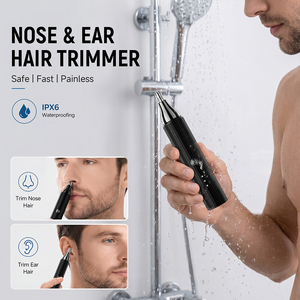 Ensemble de toilettage électrique multifonctionnel 4-en-1, tondeuse à <span class=keywords><strong>nez</strong></span> et à oreilles imperméable, mini rasoir, tondeuse à cheveux, tondeuse à poils corporels pour hommes - Product Image 3