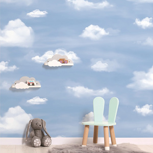 Carta da Parati in PVC con Cielo Azzurro e Morbide Nuvole Bianche per Camere di Bambini e Neonati - Product Image 3