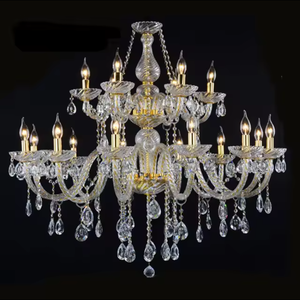 Nouvel arrivage de lampes suspendues en cristal doré de luxe K9 lustres à bougie en cristal de Turquie pour décoration de mariage - Product Image 5