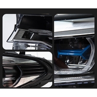 Nouveau pour Série 5 G30 2018-2020 : Ensemble de phares LED laser 6000K avec boîtier bleu, DRL doré, projecteur bicolore