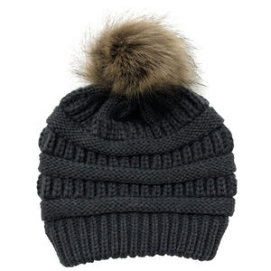 Bonnet de luxe en fausse <span class=keywords><strong>fourrure</strong></span> pour <span class=keywords><strong>femme</strong></span> et fille, bonnet tricoté à la queue de cheval, collection hiver 2022 - Product Image 3