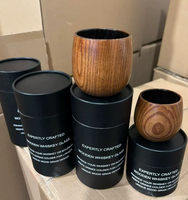 Tasses personnalisées en bois de jujube carbonisé, tasses à large base, tasses décontractées, tasses en bois d'acacia, tasses en bois de caoutchouc, tasses à cocktail