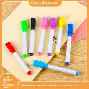 X515 Lot de marqueurs pour tableau blanc à pointe feutre, non toxiques, 6, 8 ou 12 couleurs, avec logo personnalisé, pour enfants, avec gomme, pour l'école - Product Image 4