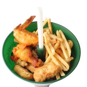 Plateau alimentaire en plastique rond, tasses et soucoupes 2 en 1, gobelet pour aliments et boissons avec paille, plateau pour nourriture, fabriqué au Vietnam - Product Image 2