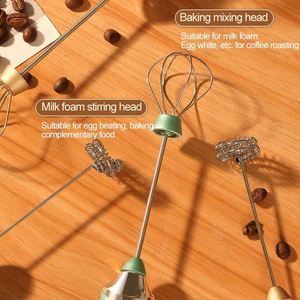 Handheld Electric Milk Frother with 2 Heads, Coffee Whisk Foam Mixer with USB Rechargeable 3 Speeds, - Product Image 6