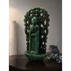 Bouddha avec une magnifique arche - sculpture artisanale du Bouddha serein et debout - cristal/reiki - 10 pouces et 1,91 kg - Product Image 3