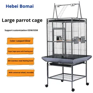 Üretici toptan büyük kuş kafesleri Metal düğme kapatma çevre dostu interaktif yetiştiriciliği lüks ev papağan kafesleri - Product Image 2