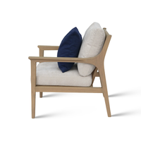 Fauteuil lounge en bois pour hall d'hôtel, avec dossier et assise rembourrés, structure en chêne américain massif importé