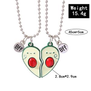 Best Friend collana con ciondolo a forma di cuore carino gioielli con ciondolo BFF <span class=keywords><strong>regali</strong></span> <span class=keywords><strong>speciali</strong></span> <span class=keywords><strong>per</strong></span> due accessori placcati in argento - Product Image 2