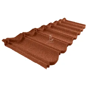 South Asia Stone Granules Coated Steel Roof Shingles Factory Sell Lightweight Roofing Materials For Apartments Villa