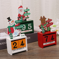 PUSELIFE bureau en bois calendrier de l'avent personnalisé noël bois bureau compte à rebours bloc cubes calendrier support calendrier perpétuel Cubes