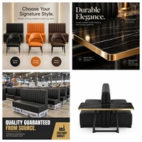 Tables et chaises de restaurant durables, ensemble de mobilier de restaurant, mobilier de bar de cafétéria, mobilier de café, sièges de banquette