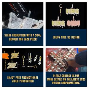 Collar con Colgante de Letra OJ de Oro de 9-18K con Diamantes Completos de Lujo, Esmeralda Cultivada en Laboratorio con Corte Esmeralda y Corte Redondo, Estilo Hip-Hop, Unisex, para Bodas y Fiestas - Product Image 5