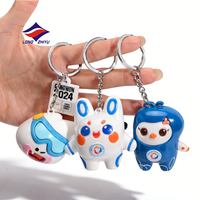 Porte-clés en caoutchouc PVC personnalisé 3D Longzhiyu 20 ans, porte-clés en silicone avec des animaux mignons, porte-clés en PVC souple à finition lisse et brillante
