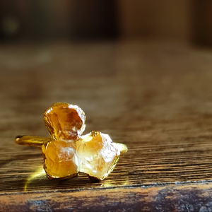 Anillos de piedra natal de rodio de oro de 18K, joyería de piedra citrina ajustable, piedras preciosas de latón, anillos de joyería de moda curativos para boda - Product Image 3