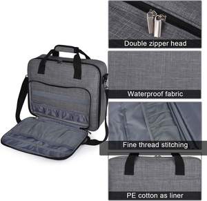 Étui de transport pour machine à coudre gris tendance, sac de voyage universel avec bandoulière, échantillon gratuit - Product Image 3