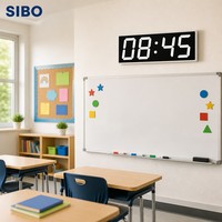 Jam Dinding Digital LED 6 inci NTP WiFi Sinkronisasi Waktu 4 Digit Dengan Alarm Relay Penghitung Mundur untuk Pabrik Sekolah Rumah Sakit