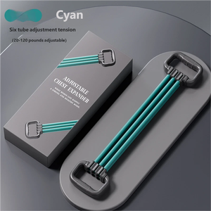 Extenseur de poitrine à 6 tubes avec bande de résistance, outil d'entraînement à domicile pour l'épaule, le dos et la poitrine, extenseur de bras élastique - Product Image 1
