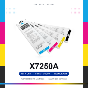 Cartucho de Tinta Compatible CMYK de 1000 ml con Chip para Impresora Riso ComColor Serie X7250A, Impresión de Oficina - Product Image 1
