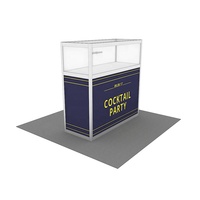 Tables de promotion portables en aluminium avec éclairage LED, pupitre d'exposition en acrylique rétroéclairé, comptoir pour salon professionnel