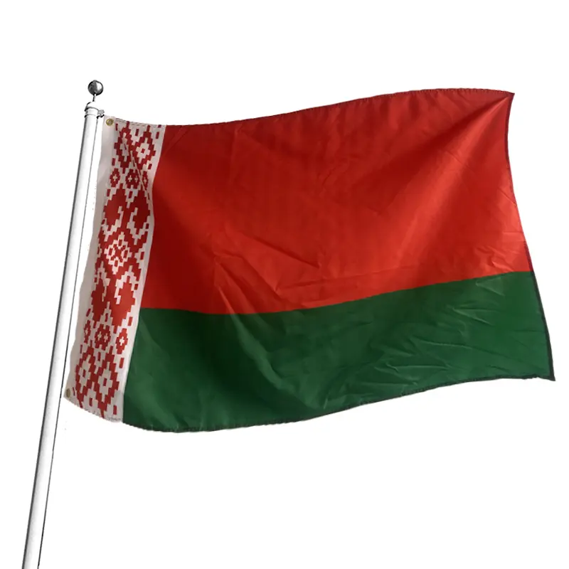 Drapeau de la Russie Biélorussie personnalisé 100D Polyester 3 * 5ft