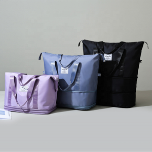 Bolsa de lona de viaje de gran capacidad, bolsa de gimnasio deportiva, bolsa de lona extensible resistente al agua con bolsillo seco y húmedo para hombres y mujeres - Product Image 2