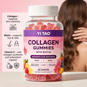 Gummies de biotine et collagène haute puissance OEM avec vitamine C pour soutenir les cheveux, la peau et les ongles, améliore l'élasticité de la peau, maintient la santé des articulations - Product Image 3