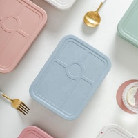 Boîte à bento en silicone à 5 compartiments Silicone de qualité alimentaire résistant aux hautes températures pour récipient alimentaire en boîte à bento en silicone
