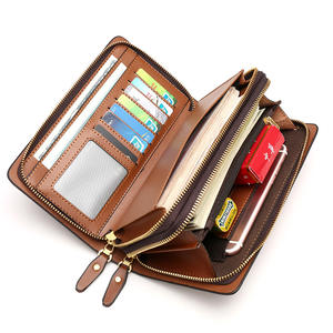 Top-Grain Cowhide Men's Clutch Bag <b>Large</b> Capacity Business Casual Style Soft Leather <b>Handbag</b> Zipper Trendy Men's Accessory - Product Image 5
