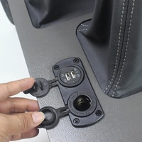 Boîte de rangement pour console centrale en cuir ABS gris YBJ avec porte-gobelet USB pour Land Cruiser LC70/LC79/FJ79 Double Cabine (2007-2021)