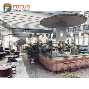 High Capacity Cafe Service Counter Tempered Glass Panel Customer Pickup Zone Commercial Cafe Counter - Product Image 1