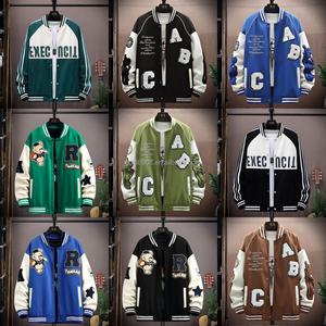 Camiseta Kasual Universitas Jaket Bisbol Oem Kustom Logo Bordir Chenille <span class=keywords><strong>Luar</strong></span> Ruangan Jaket Kulit Longgar Untuk Pria - Product Image 1