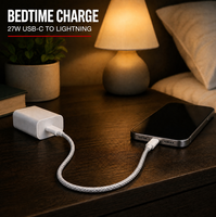 Kabel USB C-L 27W PD Desain Kepang Paduan Aluminium Kompatibel untuk Laptop Monitor Ponsel