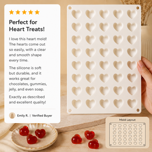 <span class=keywords><strong>Moule</strong></span> en <span class=keywords><strong>silicone</strong></span> en forme de cœur Tangchu pour <span class=keywords><strong>chocolat</strong></span>, mousse, gâteau, biscuits, décoration de fondant, outil de décoration, <span class=keywords><strong>moule</strong></span> à savon, emballé individuellement - Product Image 4