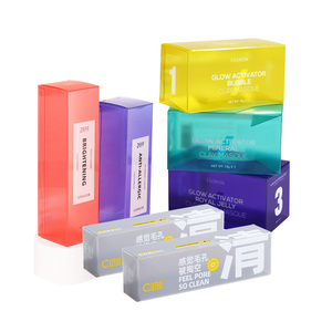 Acetate box transparent PET packaging Clear PVC mask case customized printed folding packaging plastic boxes