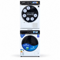 White Home Laundry 15KG Washer and Heat Pump Dryer Set DD Inverter Steam Wash Stackable 220V 50Hz OEM Wholesale