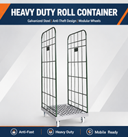 Carro de Almacenamiento de Doble Cara con Ruedas, Paneles Desmontables, Acero Galvanizado en Caliente para Manejo de Materiales en Almacenes