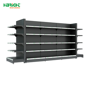 Black <b>Metal</b> Supermarket Shelf Freestanding Retail Display Rack 5 Shelf Gondola Shelving for Store Goods Display - Product Image 4
