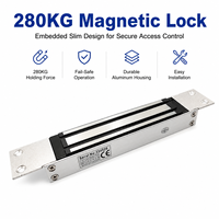 Serrure magnétique 280 kg (600 lb) avec temporisation, indicateur LED, fonction Fail Safe, 12 V CC, pour système de contrôle d'accès maison/bureau