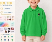 Vêtements pour enfants, polos à manches longues en coton de qualité supérieure, respirants, imprimés, logo personnalisé OEM pour garçons, été, automne