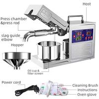 Presse à huile automatique numérique en acier inoxydable pour pressage à froid et à chaud d'olives, d'arachides, d'amandes, de noisettes et d'extraits de graines