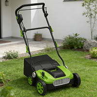 VERTAK Escarificador y Desbrozadora Eléctrica de 1500W, Rastrillo Manual con Ajuste de Altura de 6 Posiciones, Escarificador y Aireador de Césped