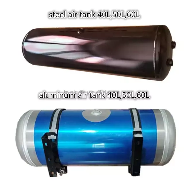 Tanque de aire para camión y remolque, depósito de aire de aluminio y acero, 40L, 60L, 80L, para volvo, daf, scania, iveco, benz