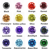 Wuzhou gemmes factory 5A qualité 0.8mm-12mm rondes facettées aigue-marine cubique zircone lâche gemmes synthétiques forme ronde pierres CZ