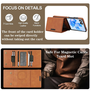 Funda Protectora para Teléfono Móvil con Pantalla Plegable ZFlip7/ZFold6, 5 Protecciones, <span class=keywords><strong>4</strong></span> en 1, Bolsillo Magnético para Tarjetas, Cartera Delgada Mate - Product Image 2