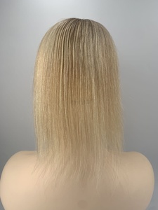 Capelli vergini per capelli umani da donna 2.75 \ "X 5 \" capelli lisci biondo lisci con molletta in pizzo trasparente per capelli sottili - Product Image 5