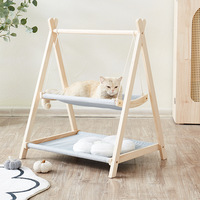 Lit double pour chat, lit respirant pour 2 chats, hamac pour chat facile à assembler pour la maison multi-chats, à l'intérieur et à l'extérieur.