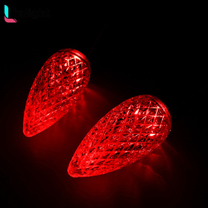 ไฟประดับคริสต์มาสแบบสาย C9 ขนาด 2 เมตร 20 หลอด ผลิตโดยตรงจากโรงงาน ปรับแต่งได้ ใช้ไฟ DC5V มาตรฐาน IP67 ชิป WS2811 สำหรับภายนอกอาคาร หลอดไฟ RGB - Product Image 1