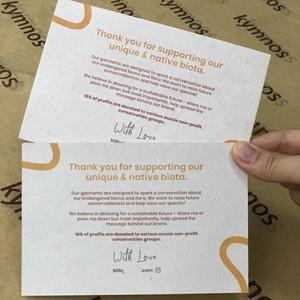 Impression couleur carton blanc logo en relief 3D feuille d'or graver carte postale imprimée merci cartes postales pour votre commande - Product Image 6