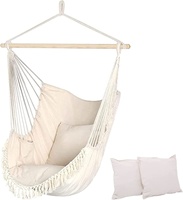 Hamac balançoire avec support adultes suspendu hamac à corde pour l'extérieur 2 coussins en coton chaises suspendues de jardin
